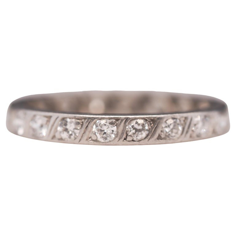 Circa 1920s Art Deco Platinum Old European Diamond Eternity Band - VHK#546