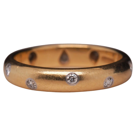 Vintage 18K Yellow Gold Tiffany & Co. ETOILE Diamond Wedding Band - VHK#171
