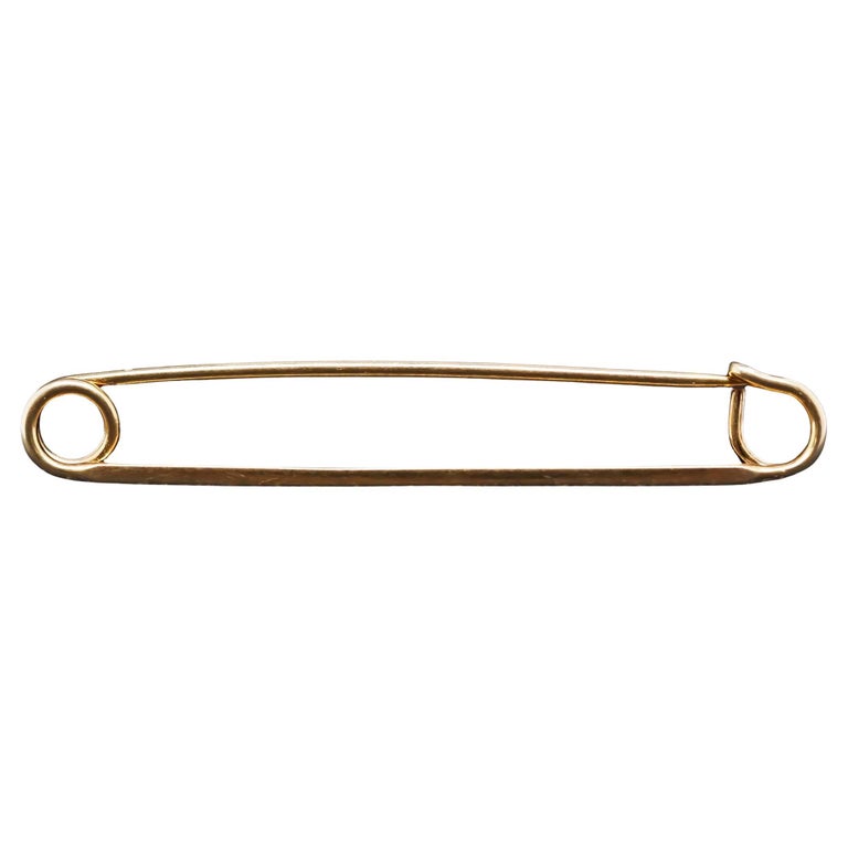 Vintage 14K Yellow Gold Safety Pin Brooch - VHK#892