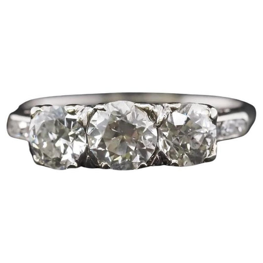 1930s Art Deco 1.50cttw 3 Stone Old European Diamond Ring - VHK#248a