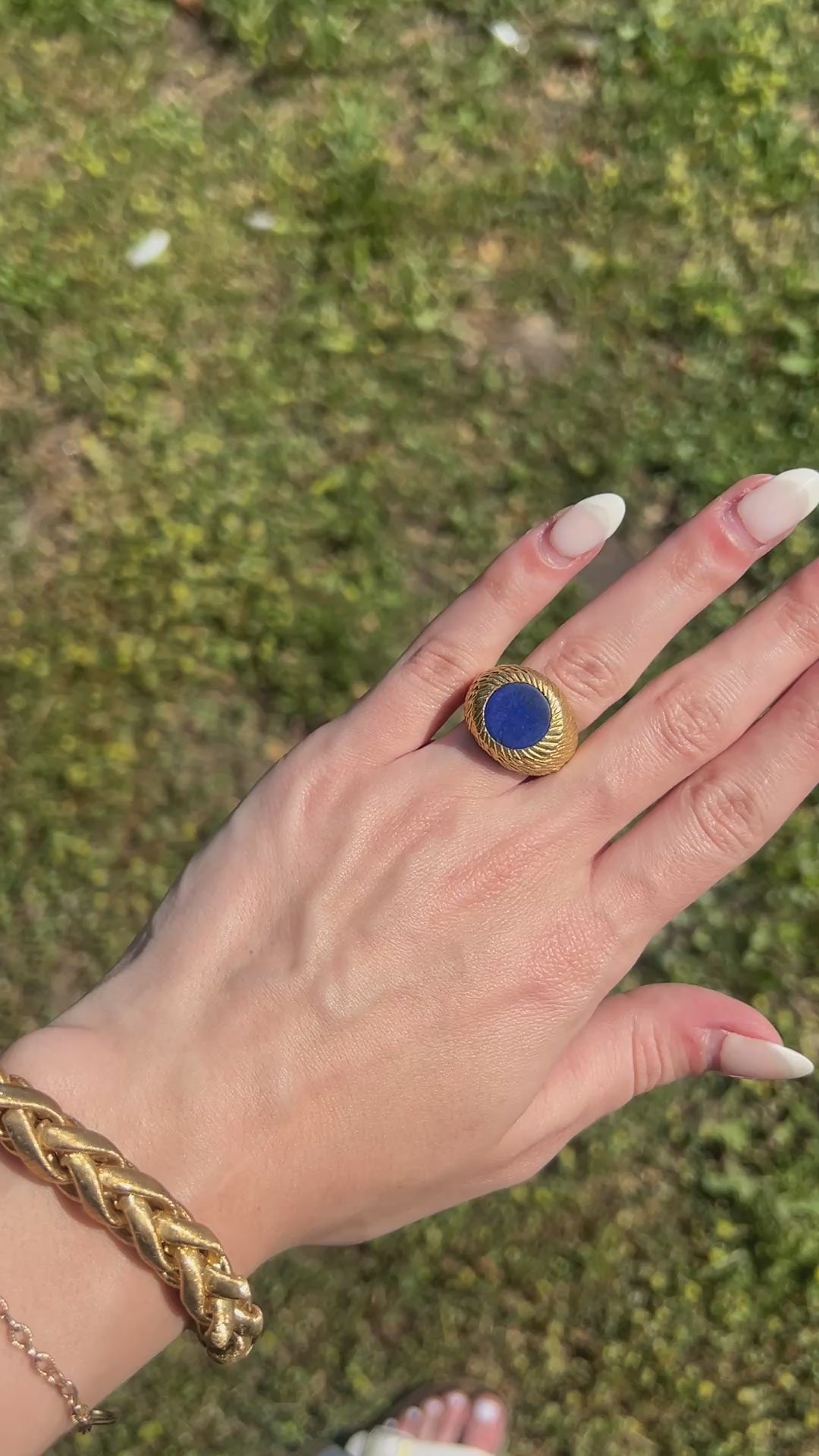 Estate TIFFANY & CO. Studios France, 18K Yellow Gold Lapis Ring