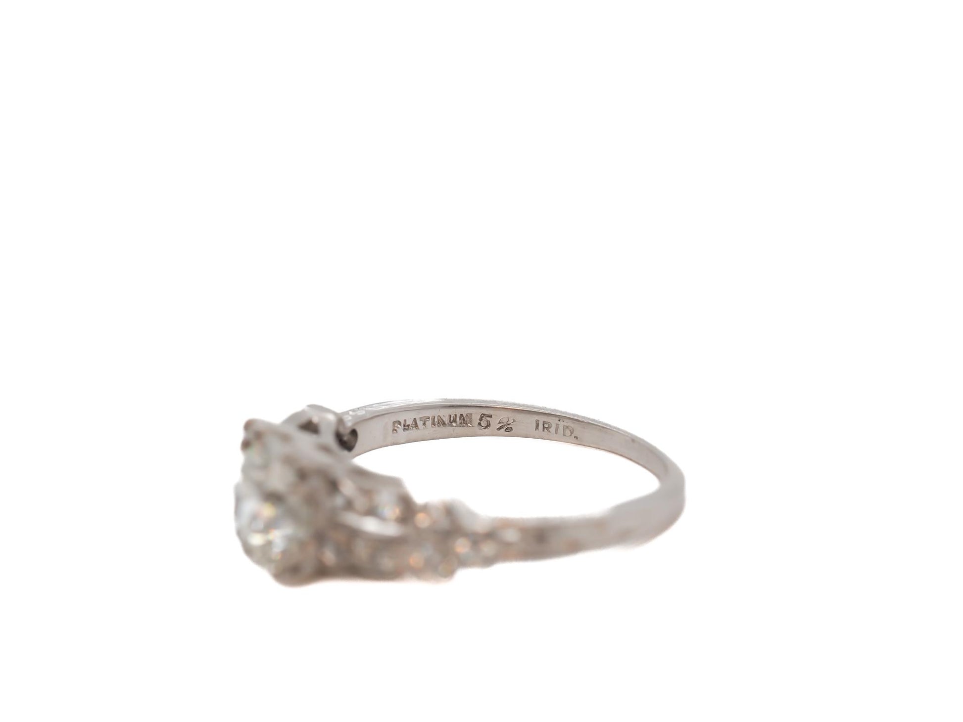 Circa 1920s GIA 1.00ct Old European Brilliant Diamond Engagement Ring