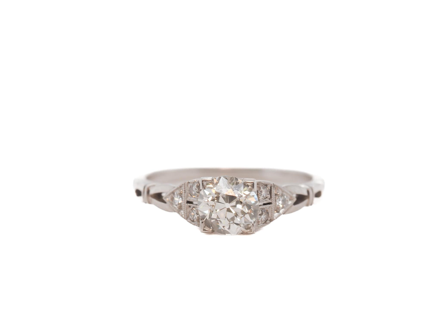 Circa 1920s GIA .99ct Old European Brilliant Diamond Engagement Ring