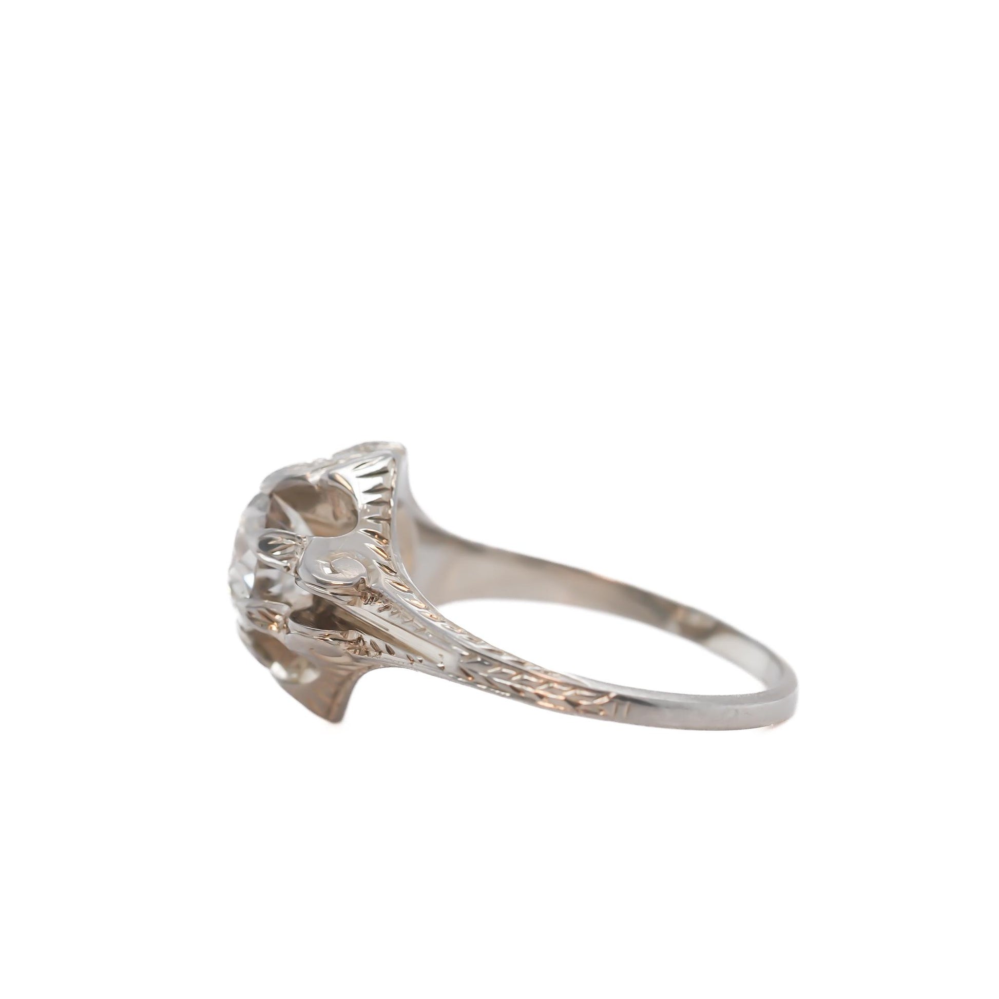 Circa 1930s GIA .89ct Old European Brilliant Diamond Engagement Ring