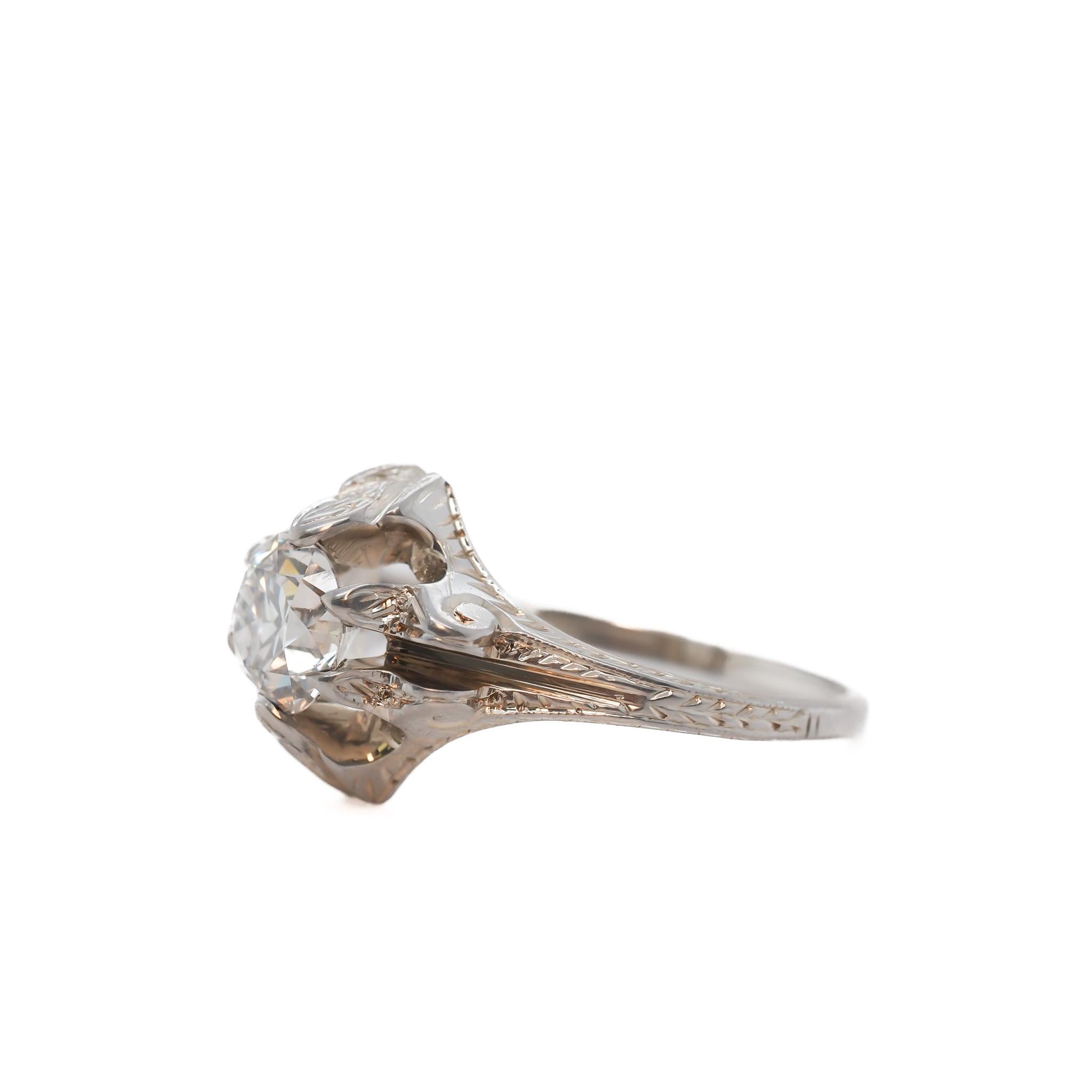 Circa 1930s GIA .89ct Old European Brilliant Diamond Engagement Ring