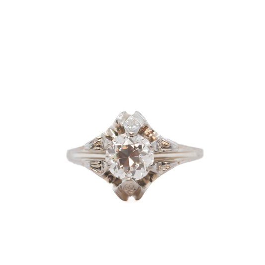 Circa 1930s GIA .89ct Old European Brilliant Diamond Engagement Ring