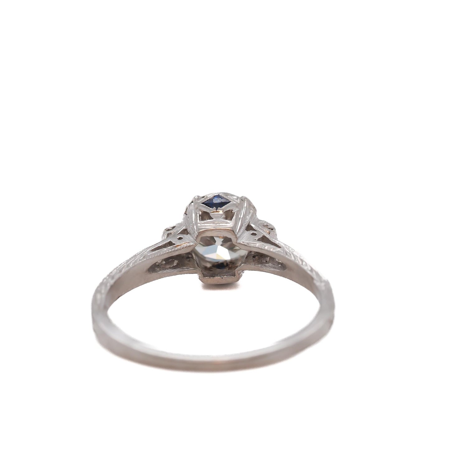 Circa 1920s GIA 1.10ct Old European Brilliant Diamond Engagement Ring