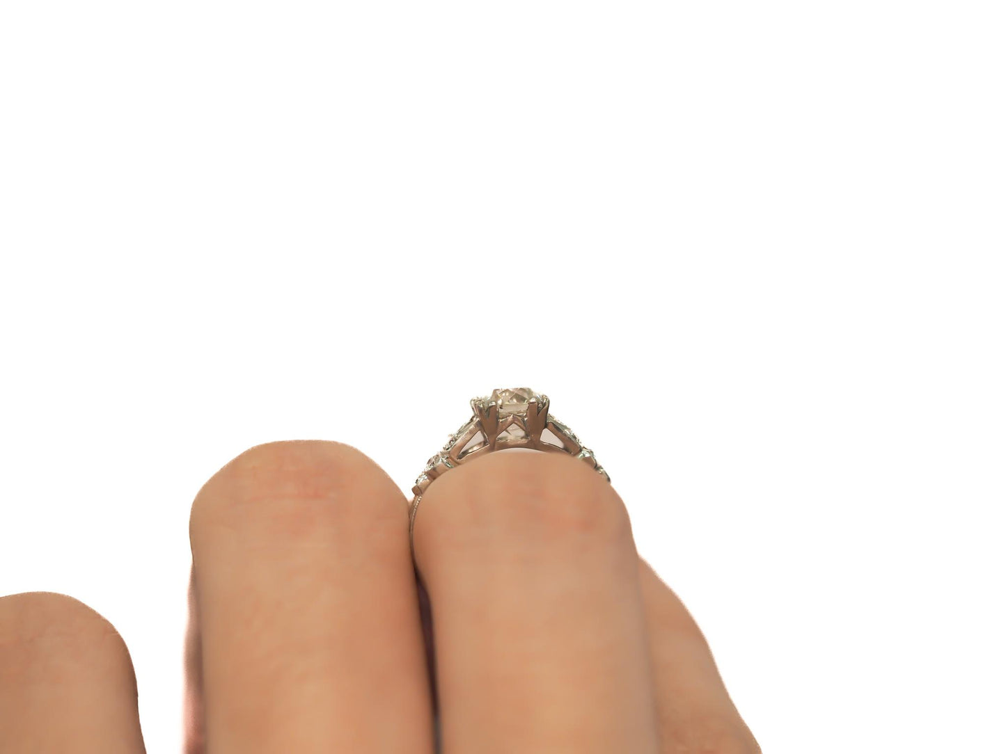 Circa 1920s GIA 1.00ct Old European Brilliant Diamond Engagement Ring