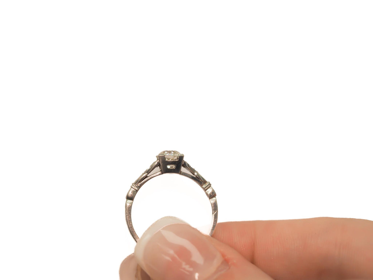 Circa 1920s GIA .99ct Old European Brilliant Diamond Engagement Ring