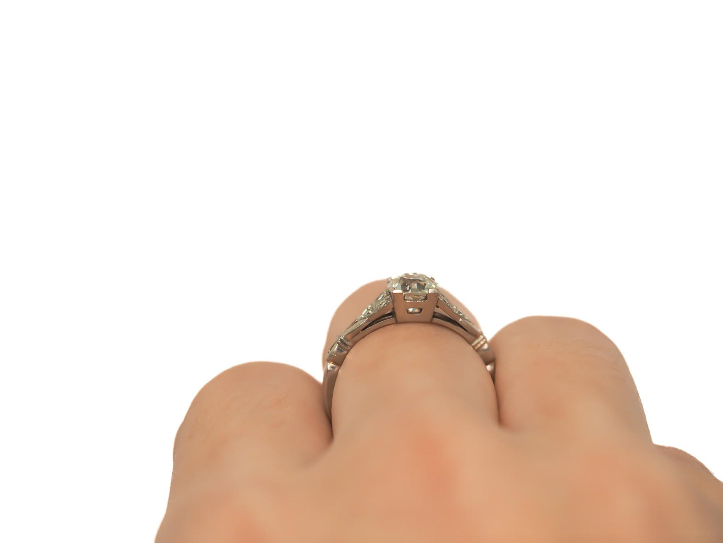 Circa 1920s GIA .99ct Old European Brilliant Diamond Engagement Ring