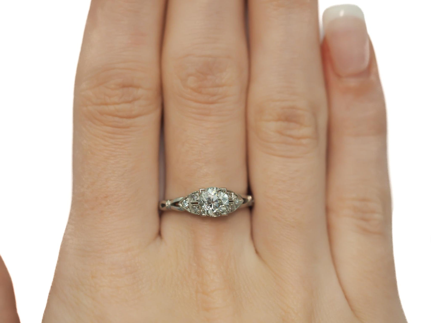 Circa 1920s GIA .99ct Old European Brilliant Diamond Engagement Ring