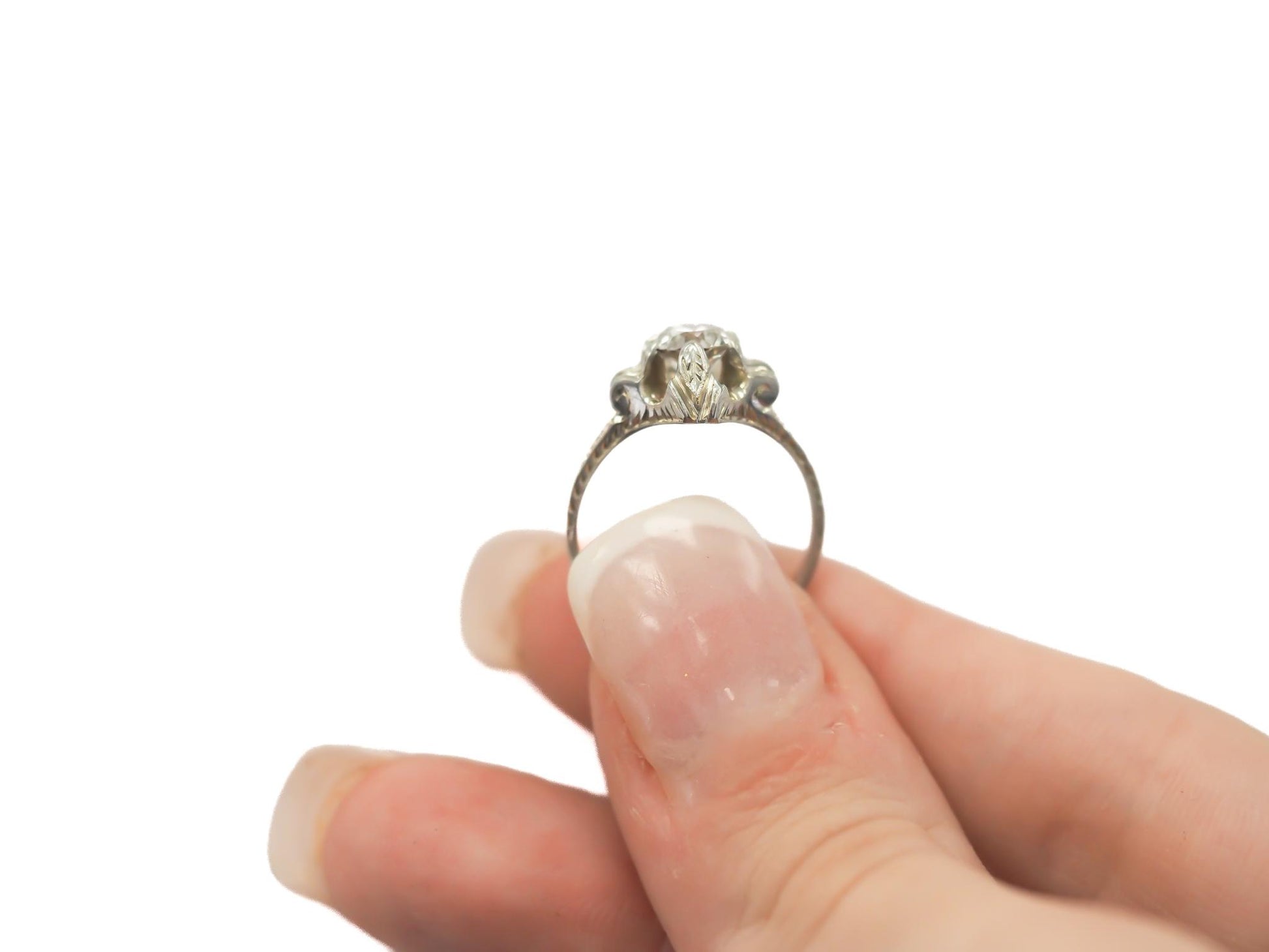 Circa 1930s GIA .89ct Old European Brilliant Diamond Engagement Ring
