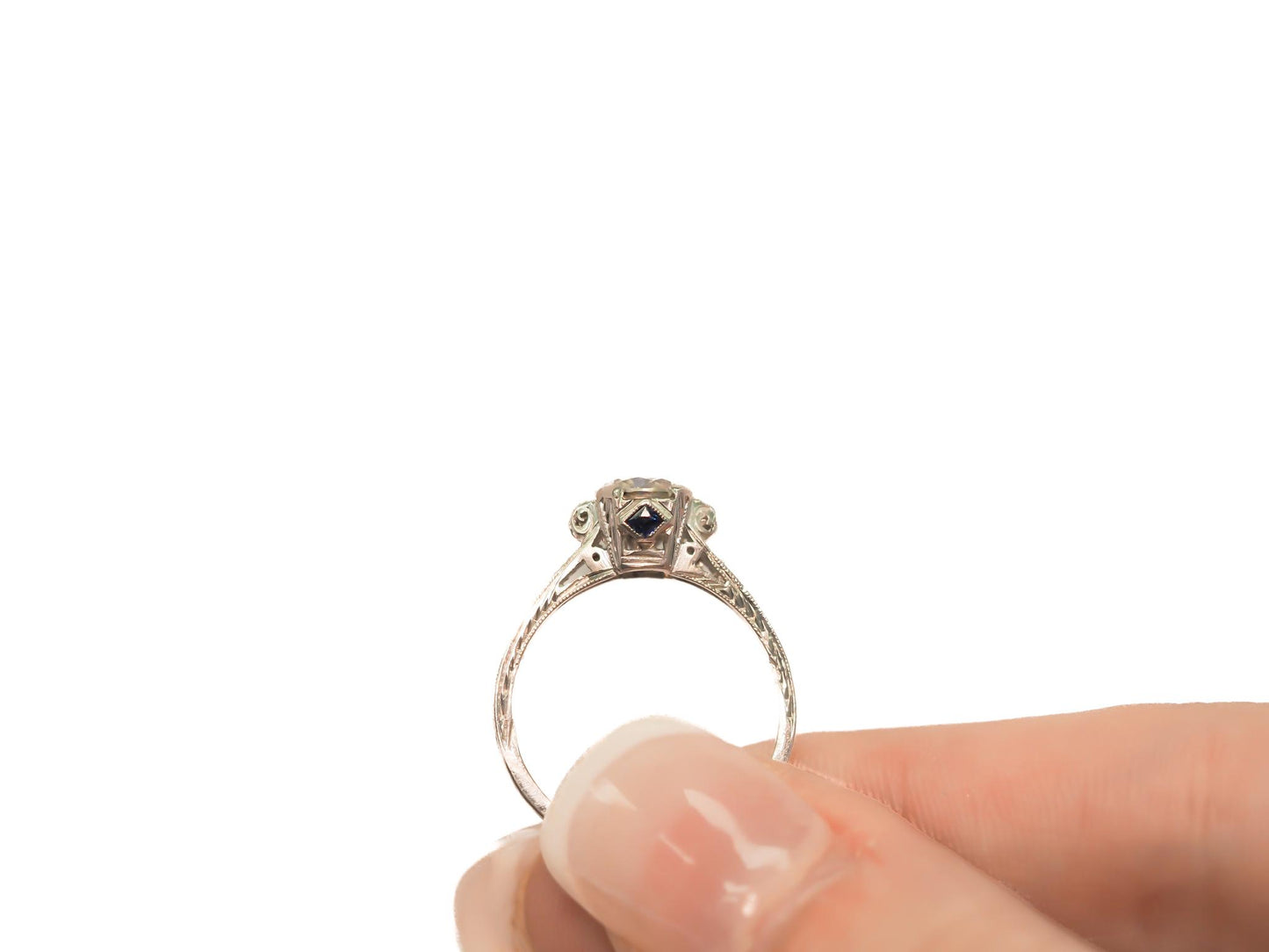 Circa 1920s GIA 1.10ct Old European Brilliant Diamond Engagement Ring