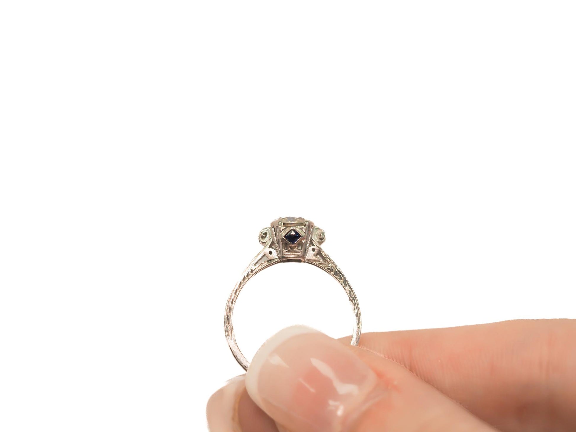 Circa 1920s GIA 1.10ct Old European Brilliant Diamond Engagement Ring