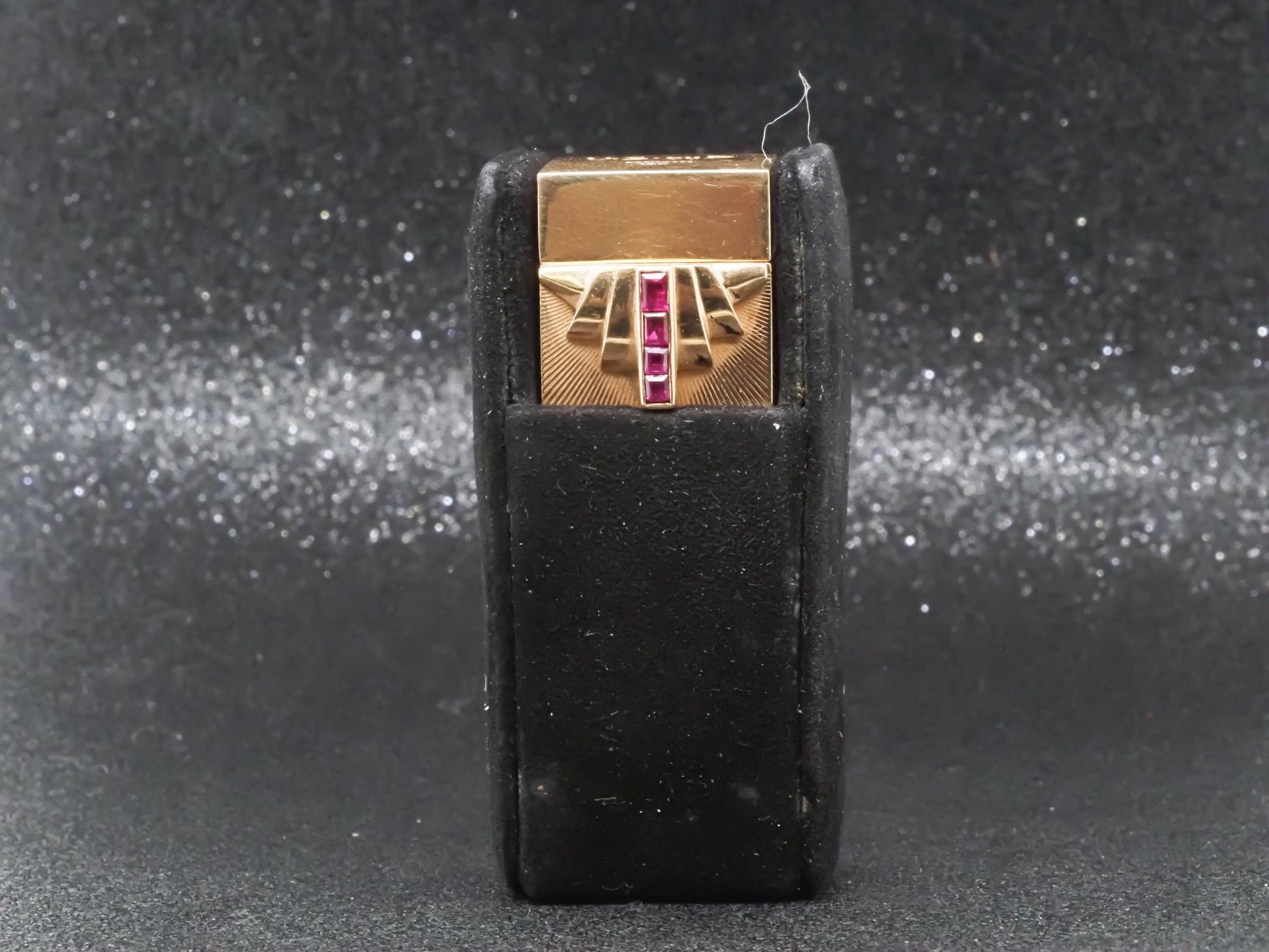 Estate  14K Yellow Gold Vintage Tiffany & Co. Lipstick Holder with Rubies - VHK#