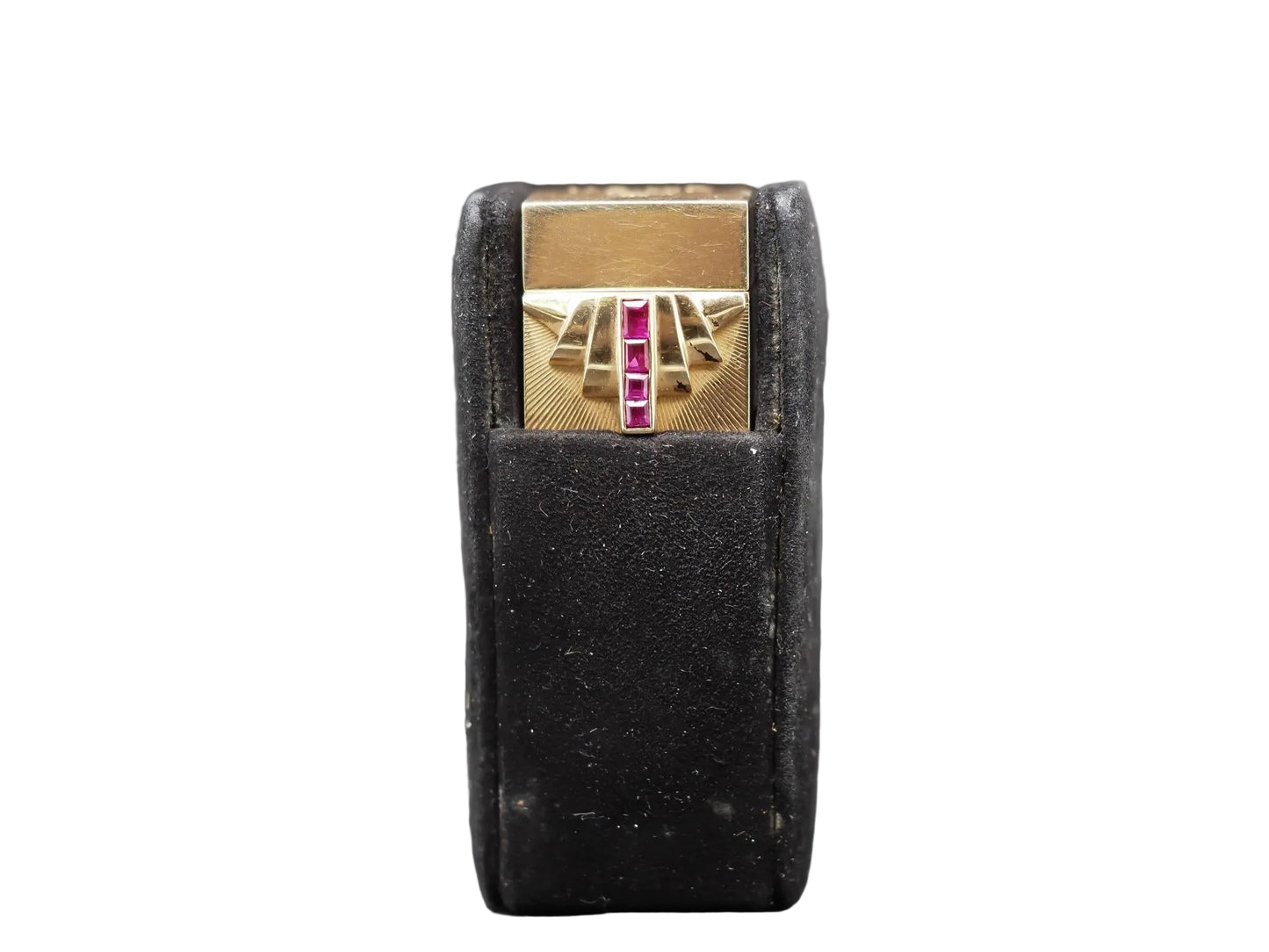 Estate  14K Yellow Gold Vintage Tiffany & Co. Lipstick Holder with Rubies - VHK#