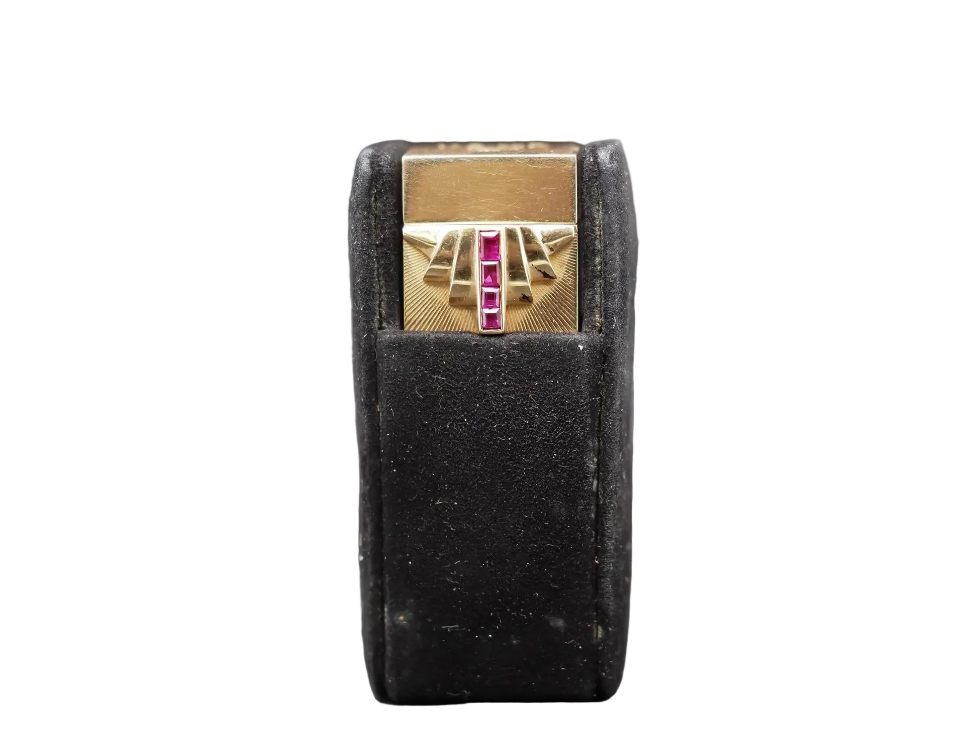 Estate  14K Yellow Gold Vintage Tiffany & Co. Lipstick Holder with Rubies - VHK#