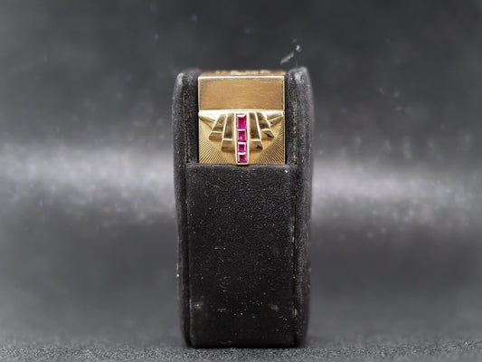 Estate  14K Yellow Gold Vintage Tiffany & Co. Lipstick Holder with Rubies - VHK#