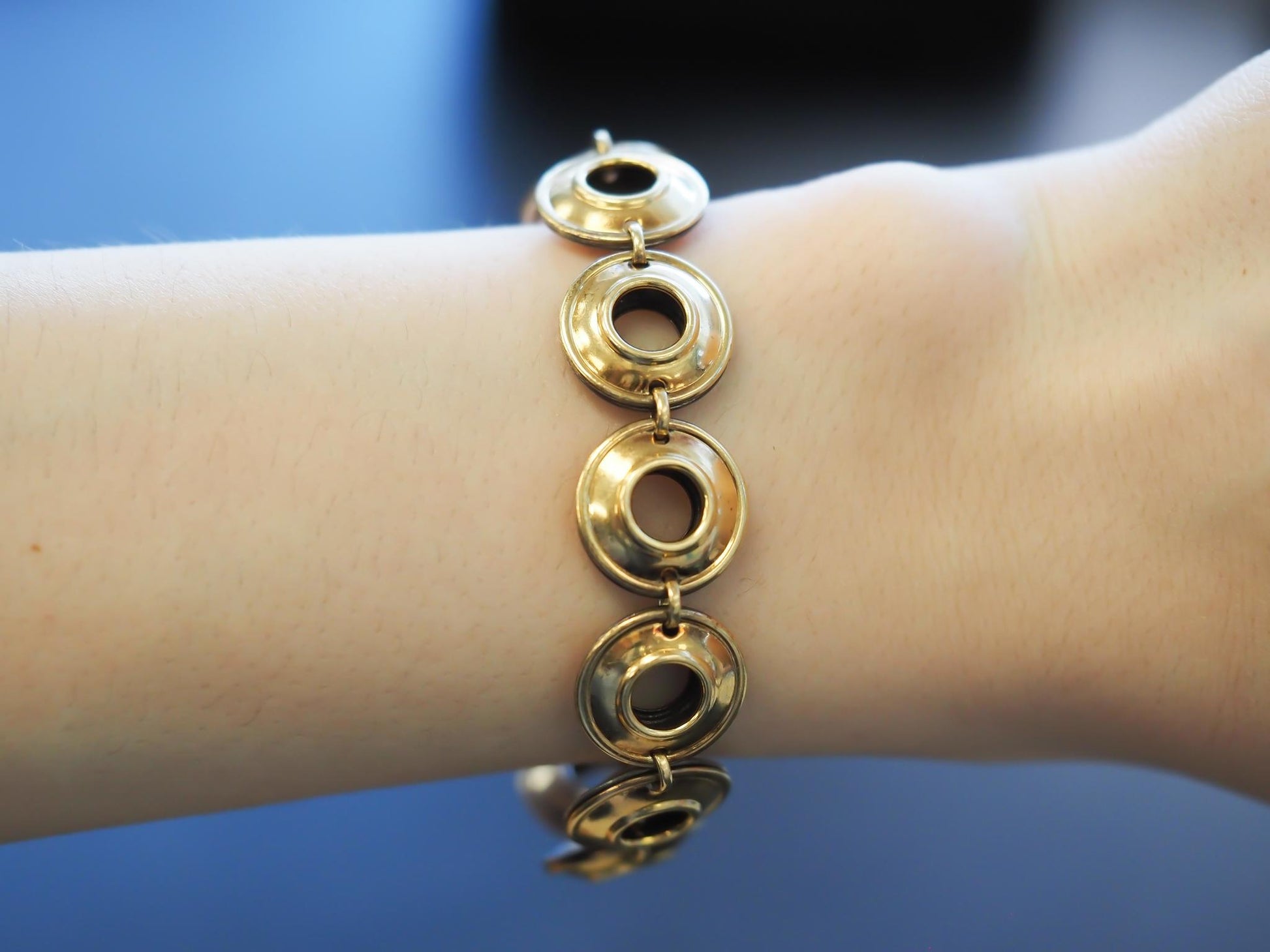 Estate Vintage Elsa Peretti 18K Gold & Sterling Silver Magic Disc Bracelet - VHK