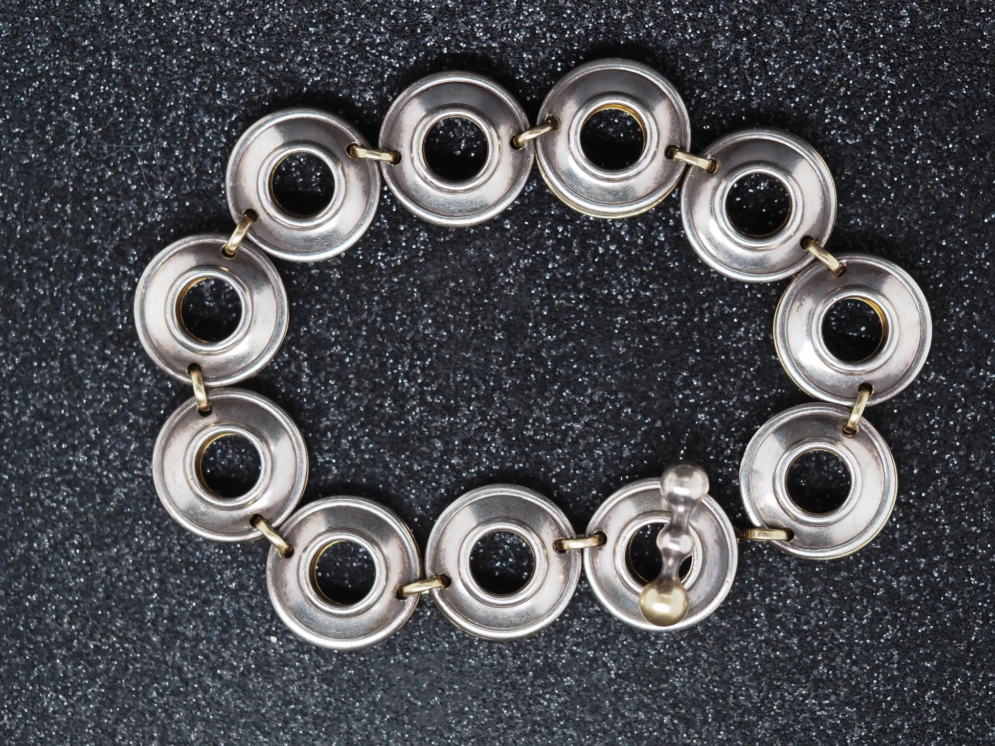 Estate Vintage Elsa Peretti 18K Gold & Sterling Silver Magic Disc Bracelet - VHK