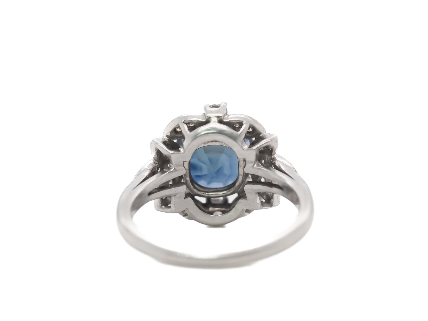 Art Deco Raymond YARD Unheated AGL Sapphire Engagement Ring - VEG#68a