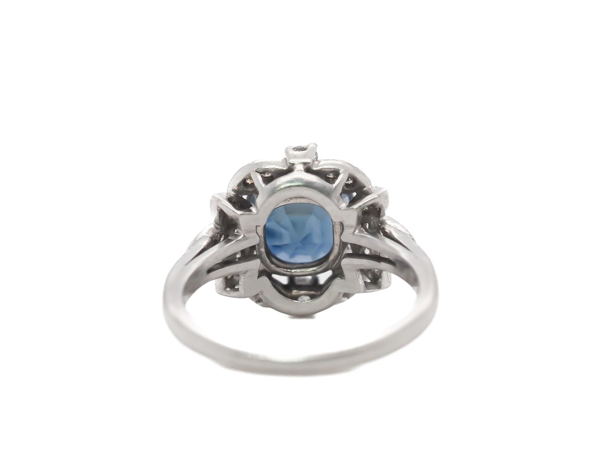 Art Deco Raymond YARD Unheated AGL Sapphire Engagement Ring - VEG#68a