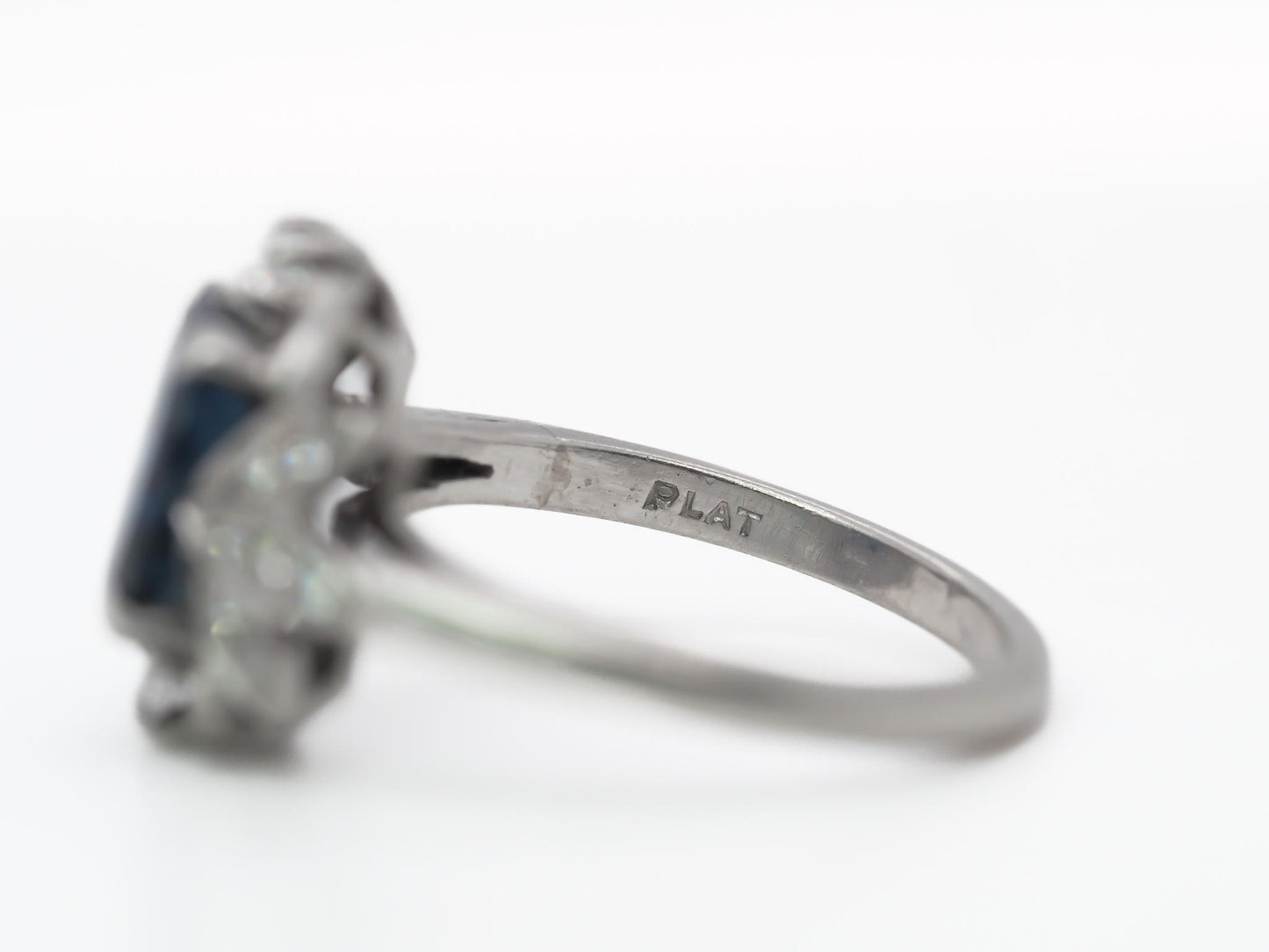 Art Deco Raymond YARD Unheated AGL Sapphire Engagement Ring - VEG#68a