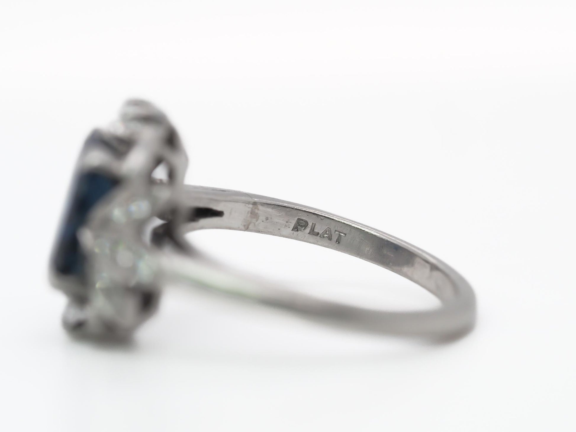 Art Deco Raymond YARD Unheated AGL Sapphire Engagement Ring - VEG#68a