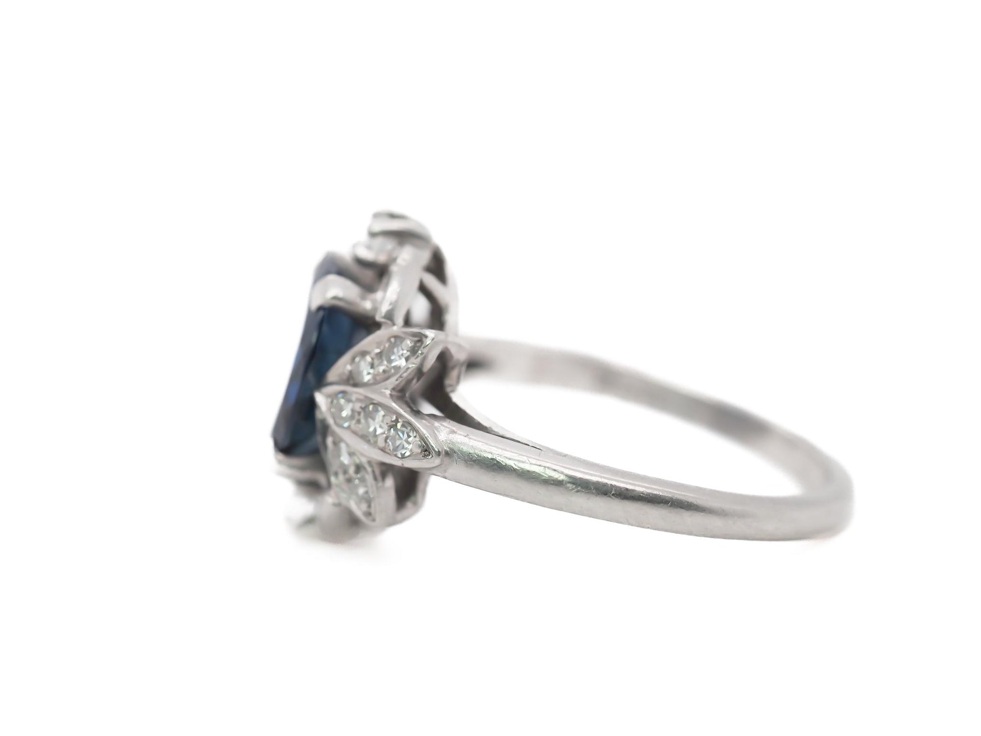 Art Deco Raymond YARD Unheated AGL Sapphire Engagement Ring - VEG#68a