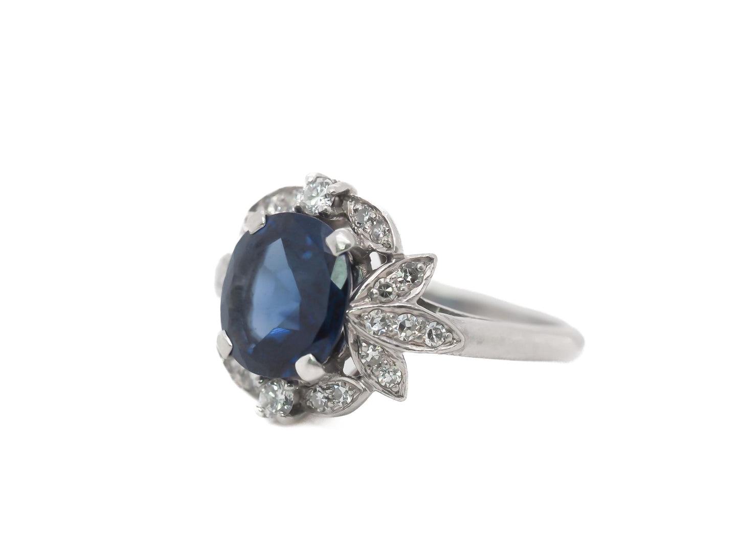 Art Deco Raymond YARD Unheated AGL Sapphire Engagement Ring - VEG#68a