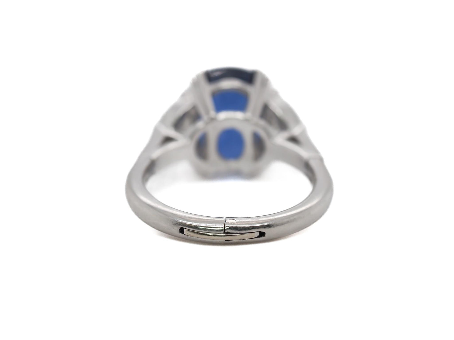 Estate 5.50ct AGL Blue Sapphire and Diamond Platinum Engagement Ring - VEG#59b