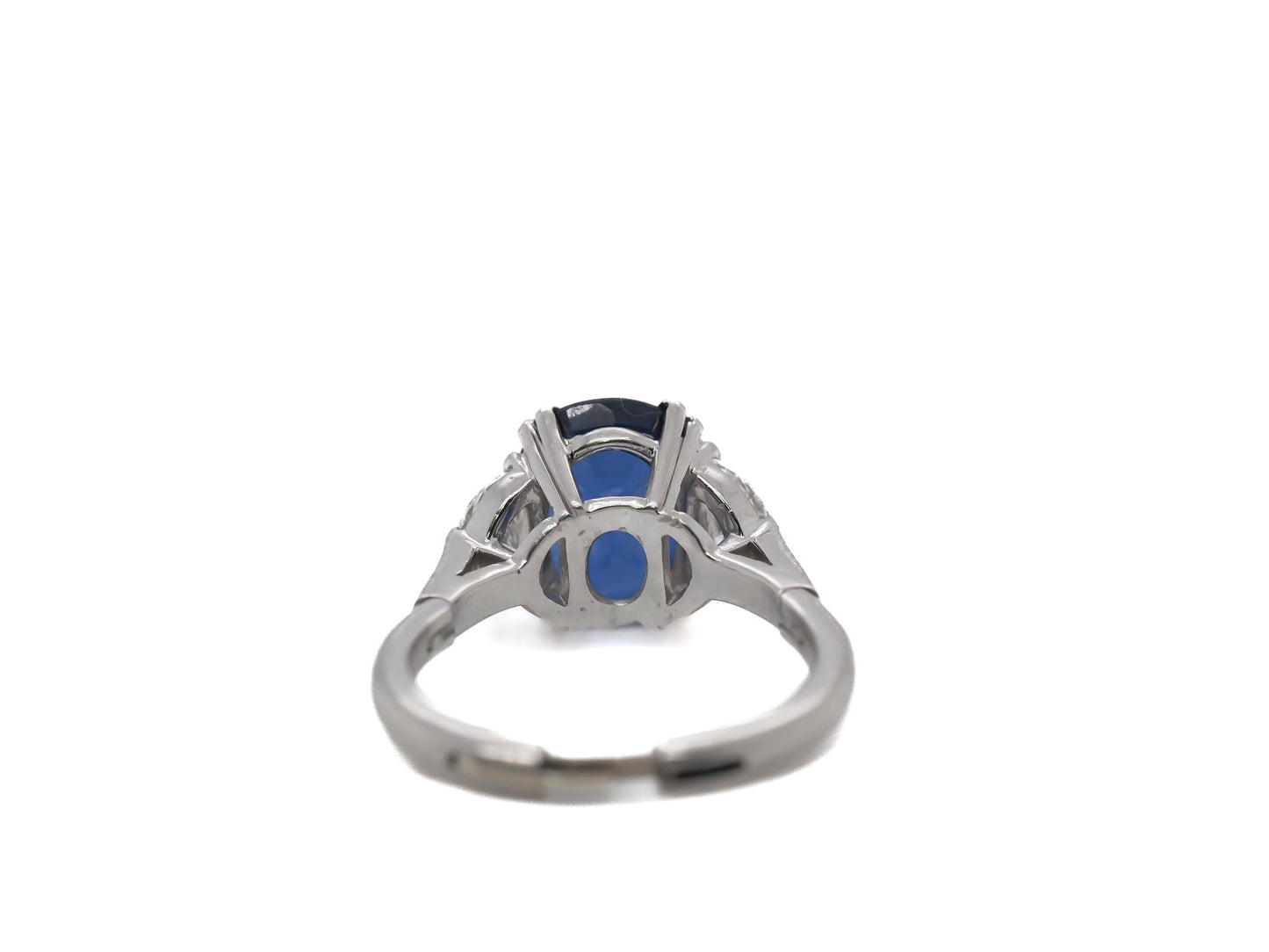 Estate 5.50ct AGL Blue Sapphire and Diamond Platinum Engagement Ring - VEG#59b