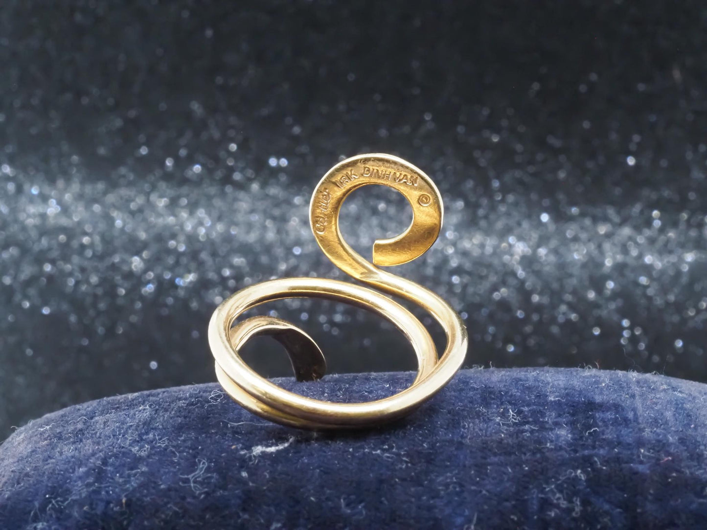 Estate DINH VAN Cartier 18k Gold ICONIC Swirl Ring - VHK#140b
