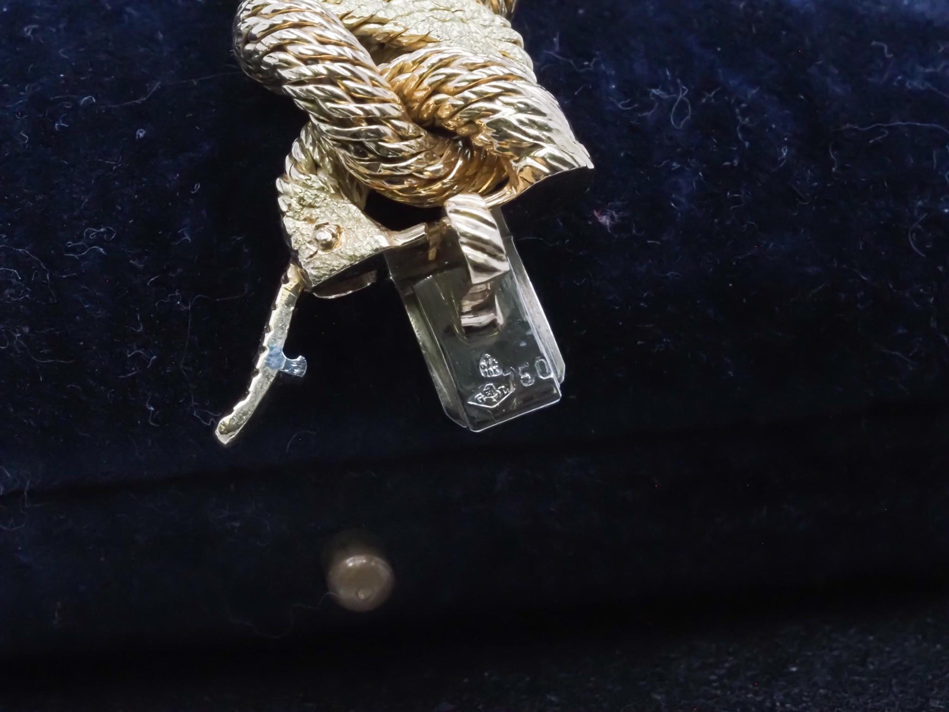 Estate French Georges L’enfant 18K Yellow Gold Textured Bracelet - VHK#197a