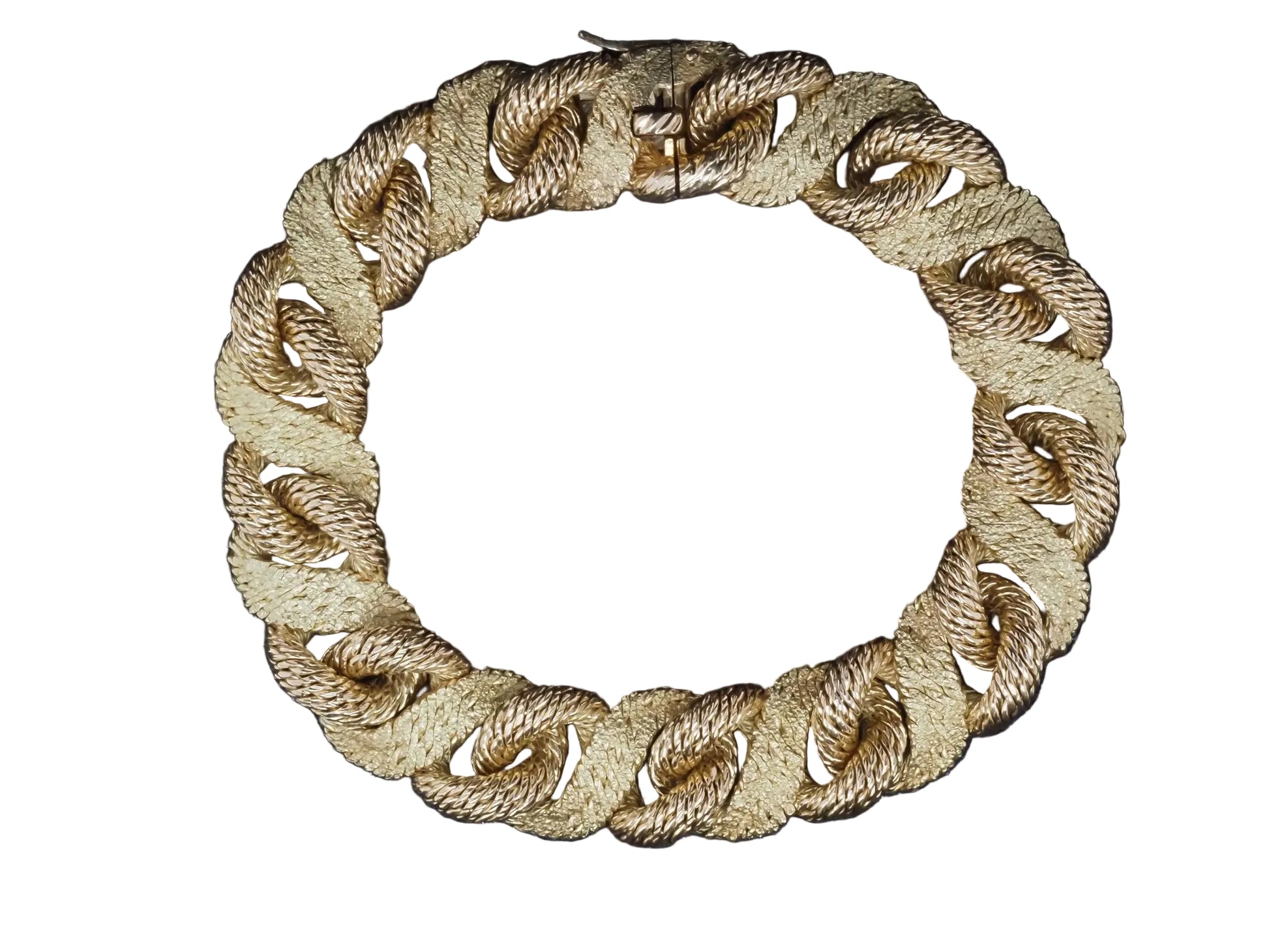 Estate French Georges L’enfant 18K Yellow Gold Textured Bracelet - VHK#197a