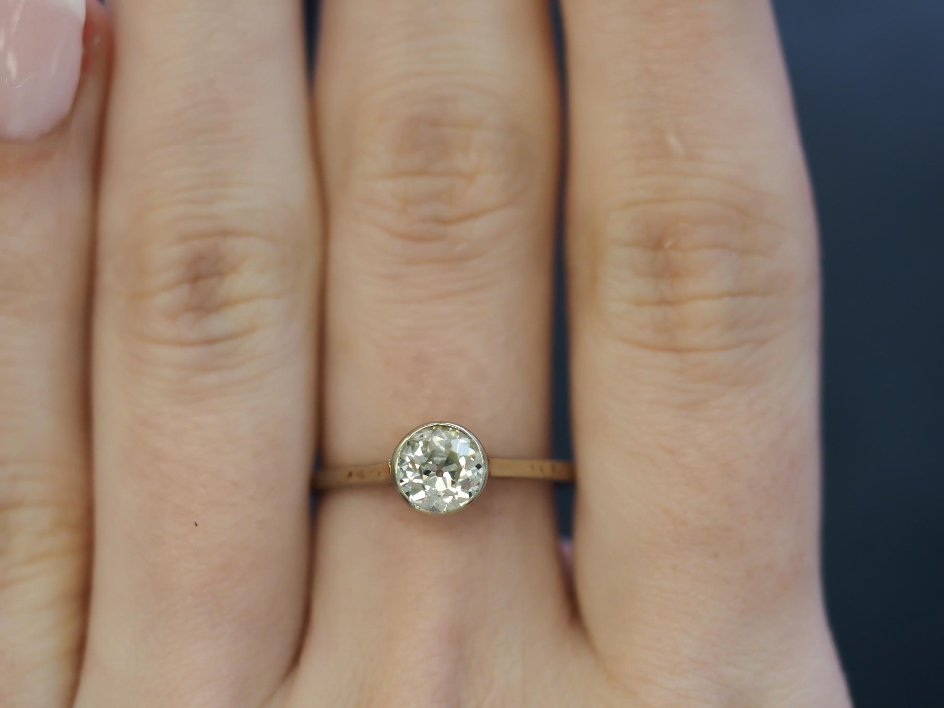 Estate Edwardian .95ct Old European Diamond Engagement Ring - VHK#203a