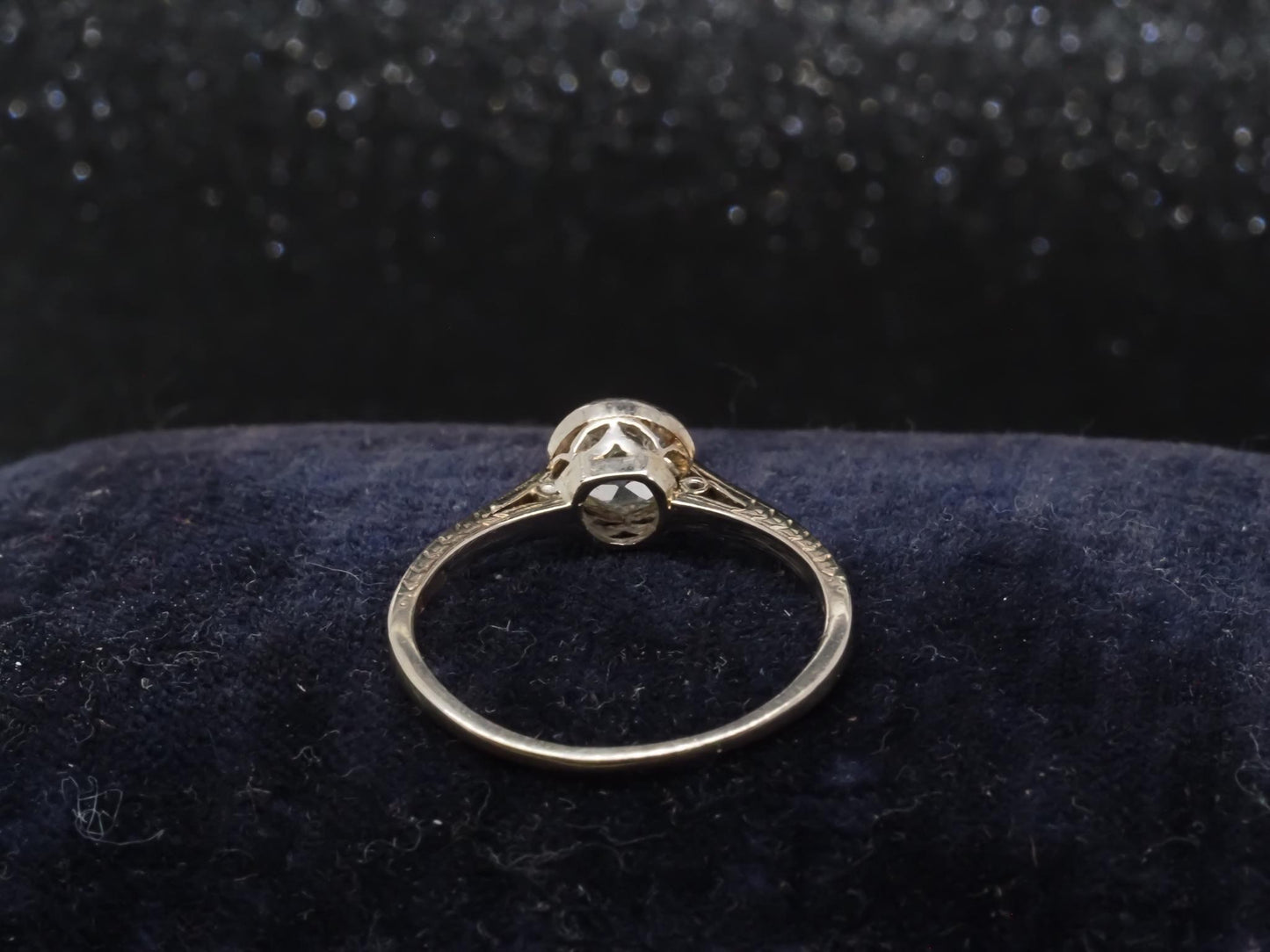 Estate Edwardian .95ct Old European Diamond Engagement Ring - VHK#203a