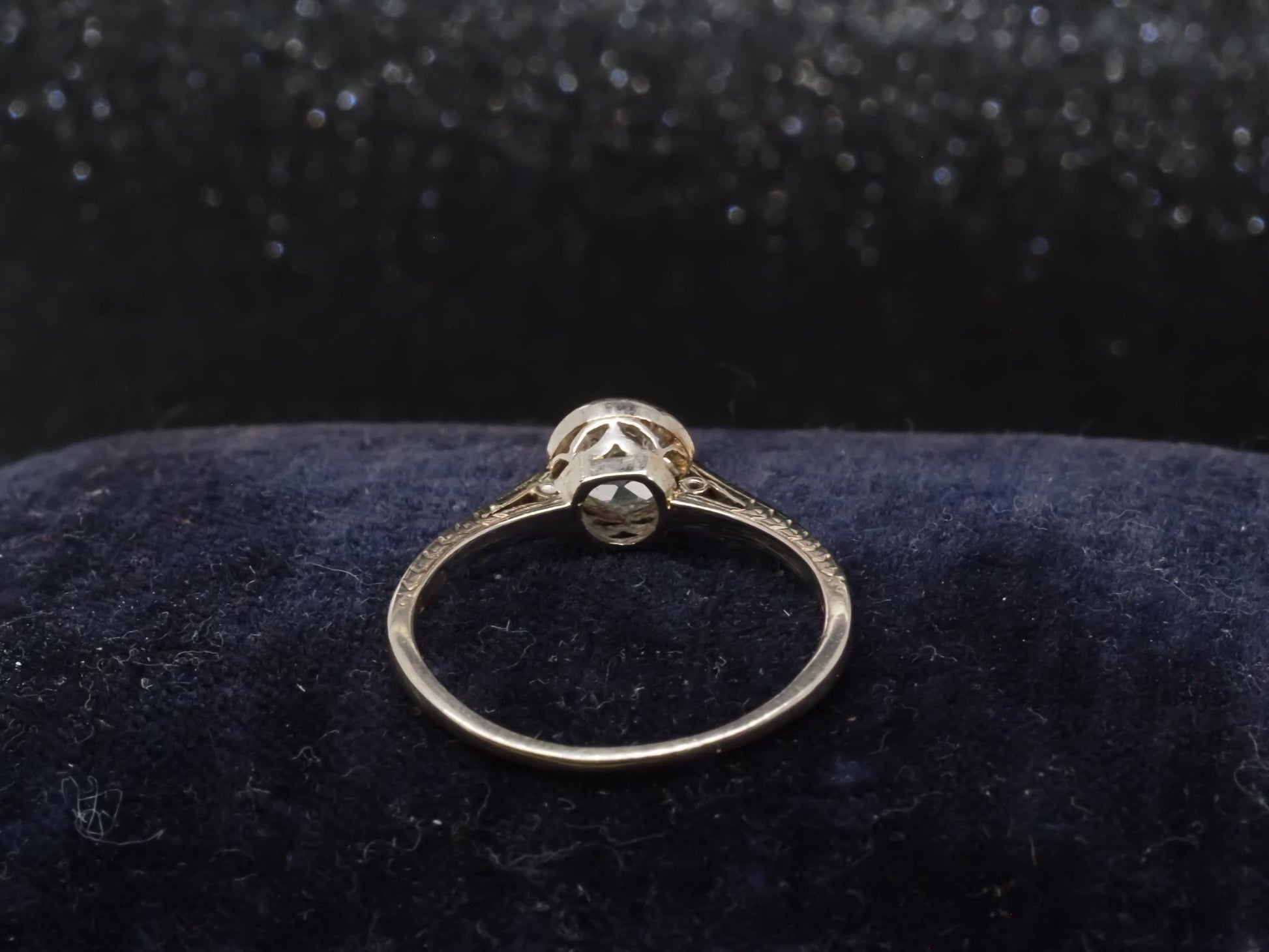 Estate Edwardian .95ct Old European Diamond Engagement Ring - VHK#203a