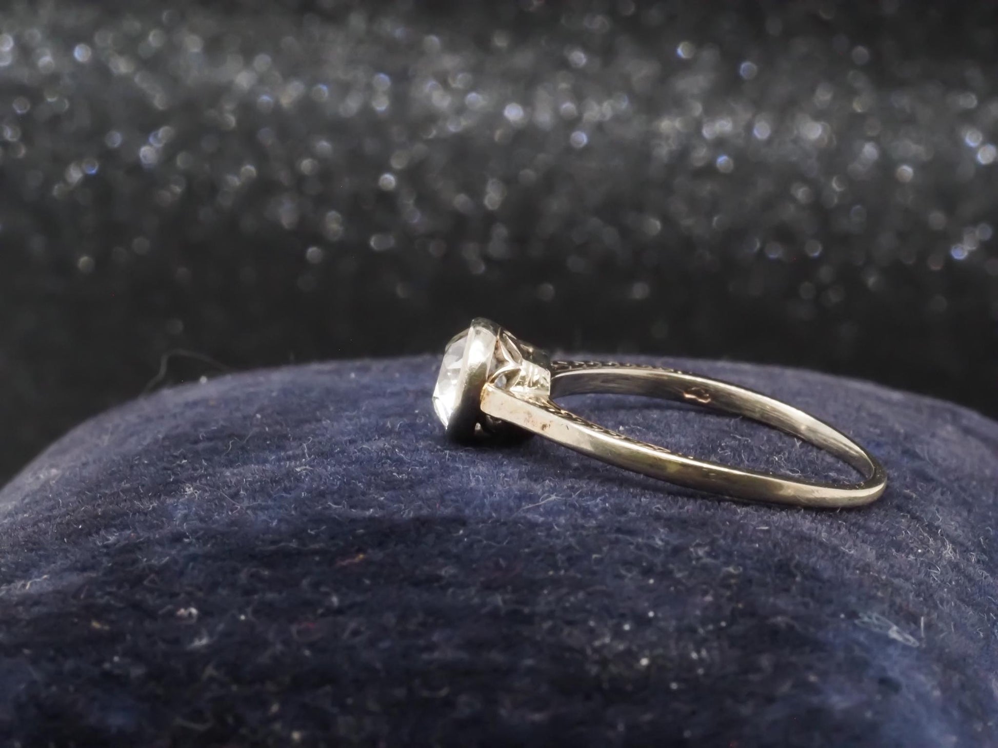 Estate Edwardian .95ct Old European Diamond Engagement Ring - VHK#203a