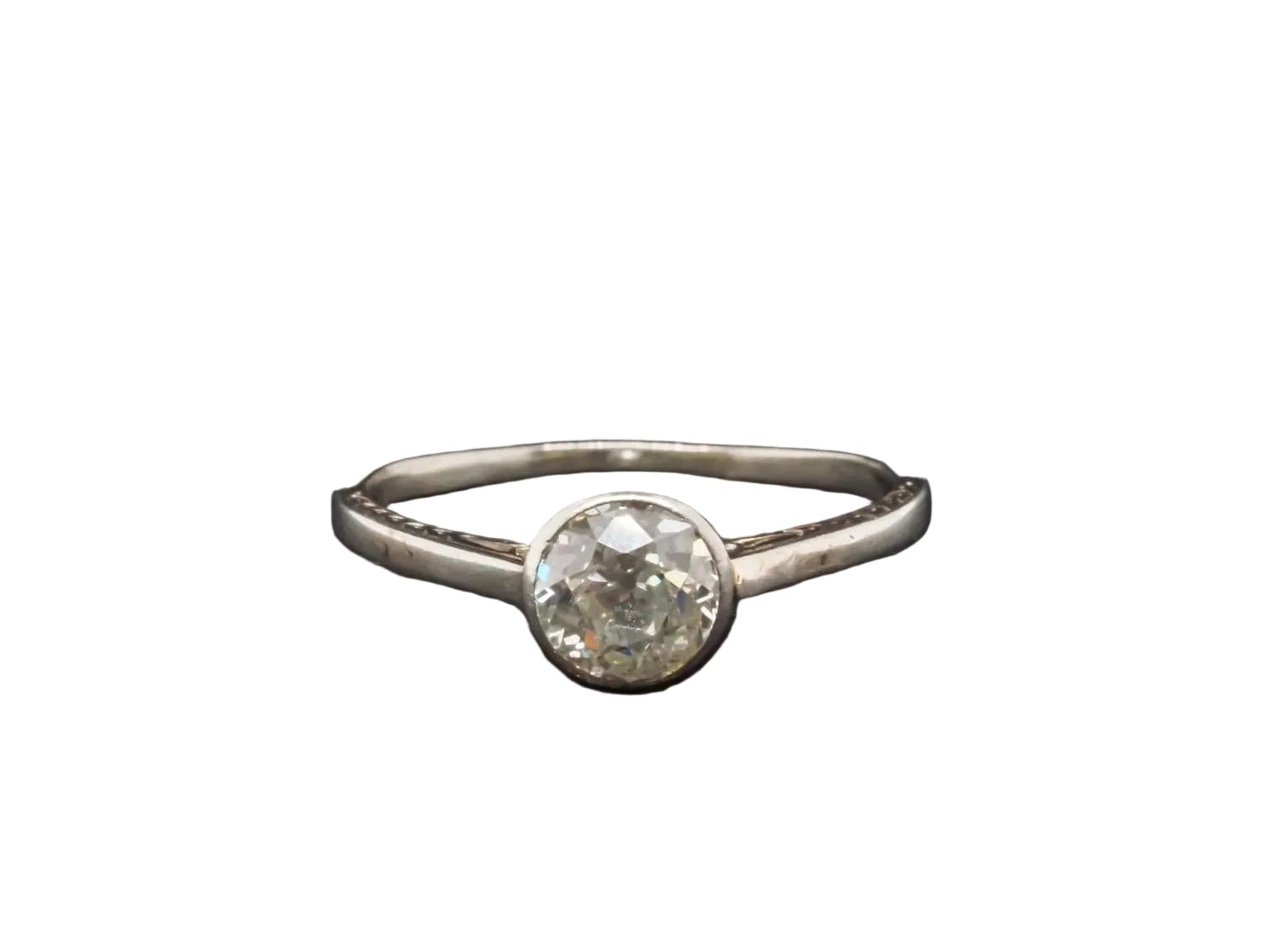 Estate Edwardian .95ct Old European Diamond Engagement Ring - VHK#203a