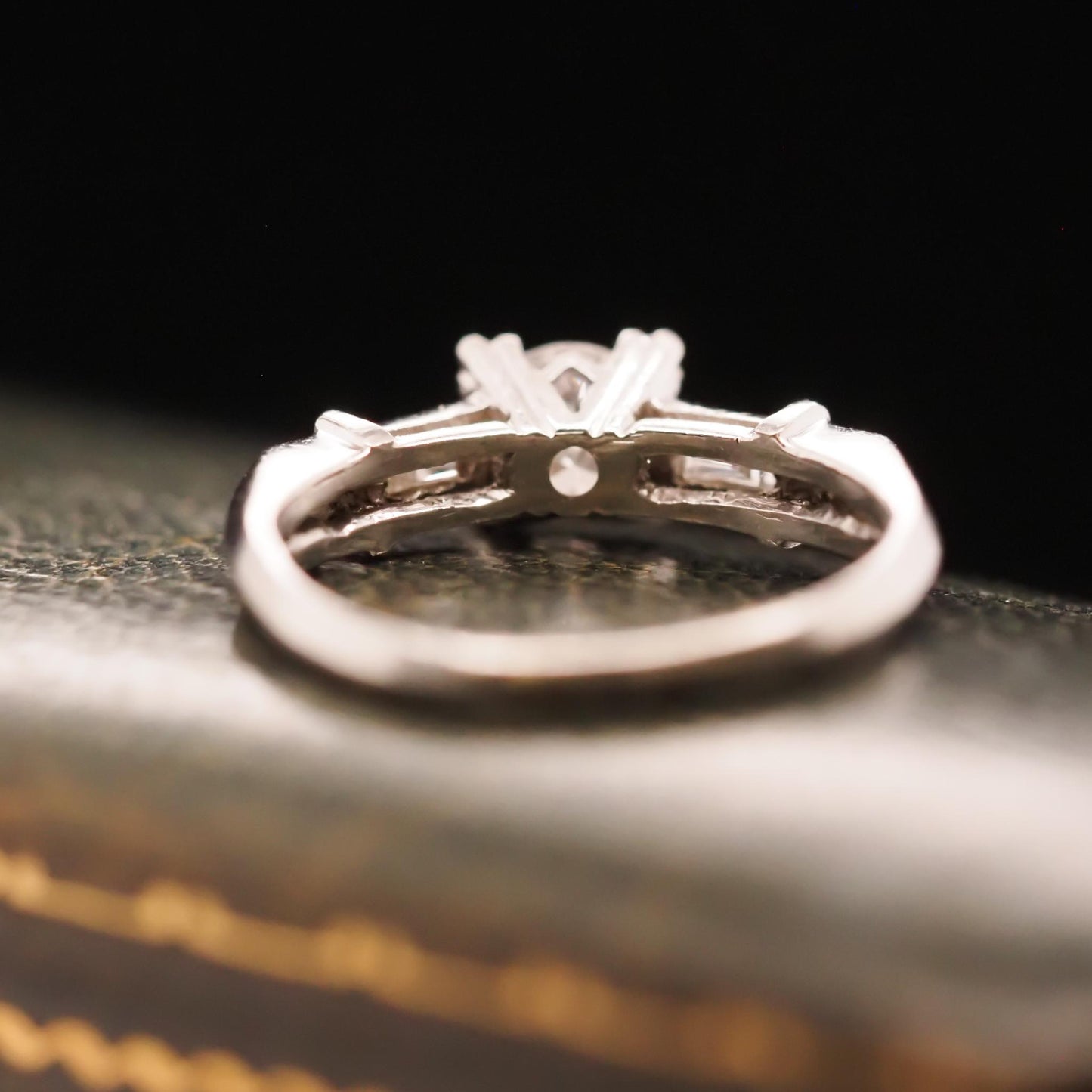 Circa 1940 Art Deco Platinum .52ct Old European Cut Diamond Engagement Ring - VH