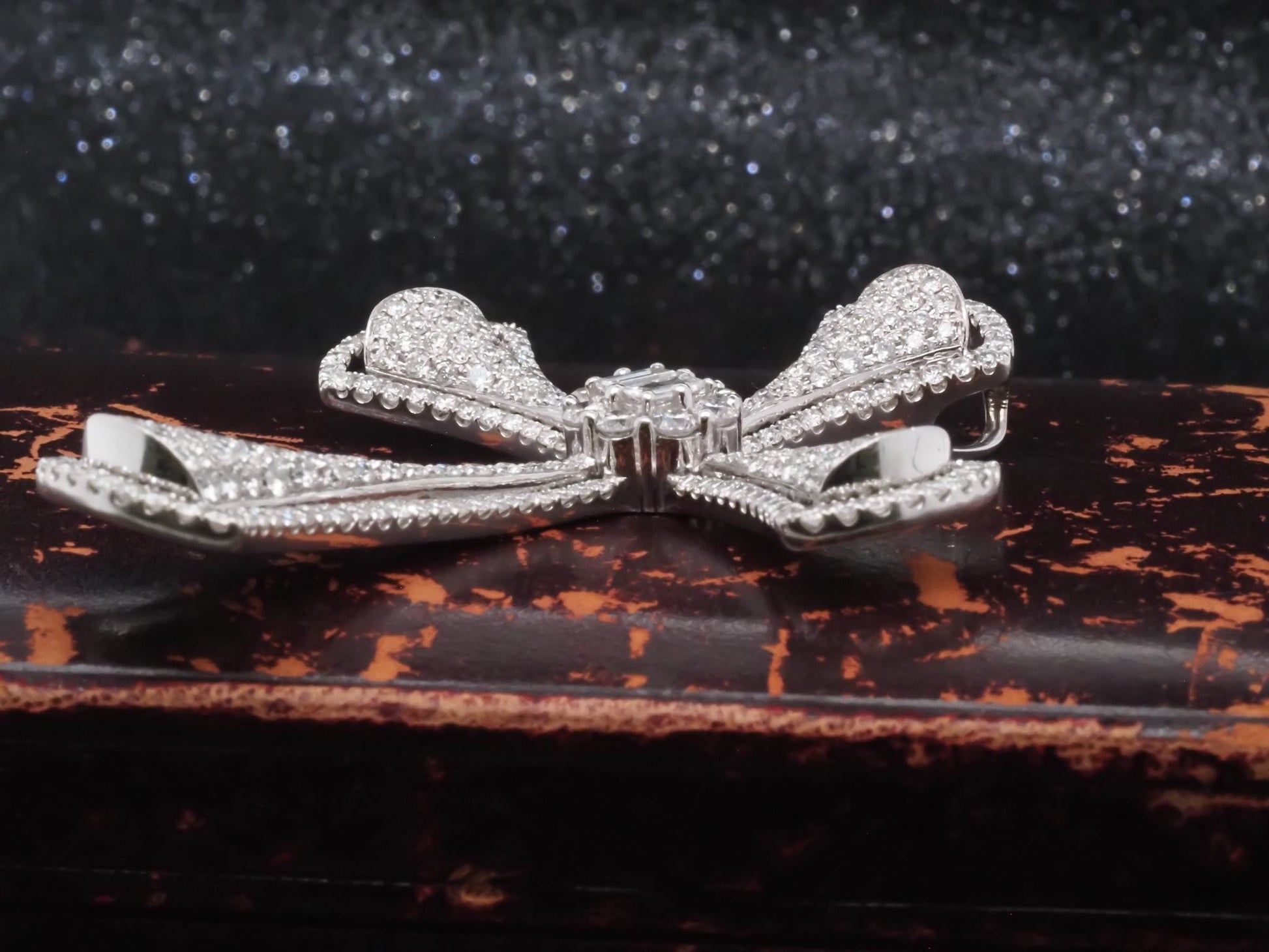 Estate 18K White Gold Diamond Cross Pendant - VHK#327a