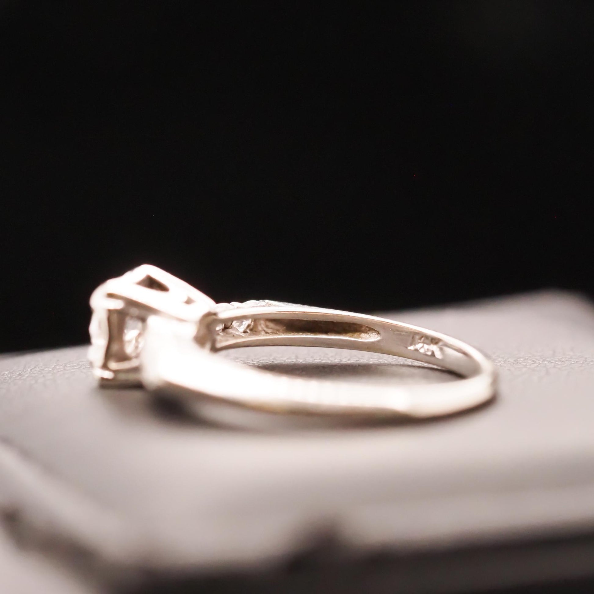 1940s 14K White Gold .40ct Old European Cut Diamond Engagement Ring - VHK#650