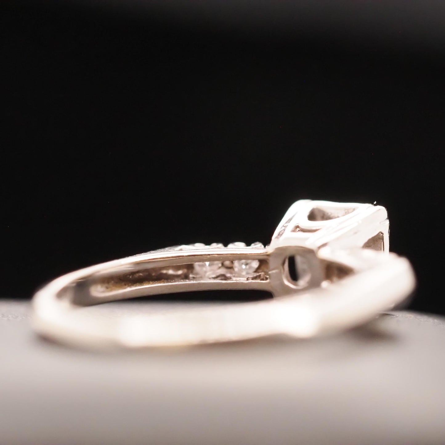 1940s 14K White Gold .40ct Old European Cut Diamond Engagement Ring - VHK#650