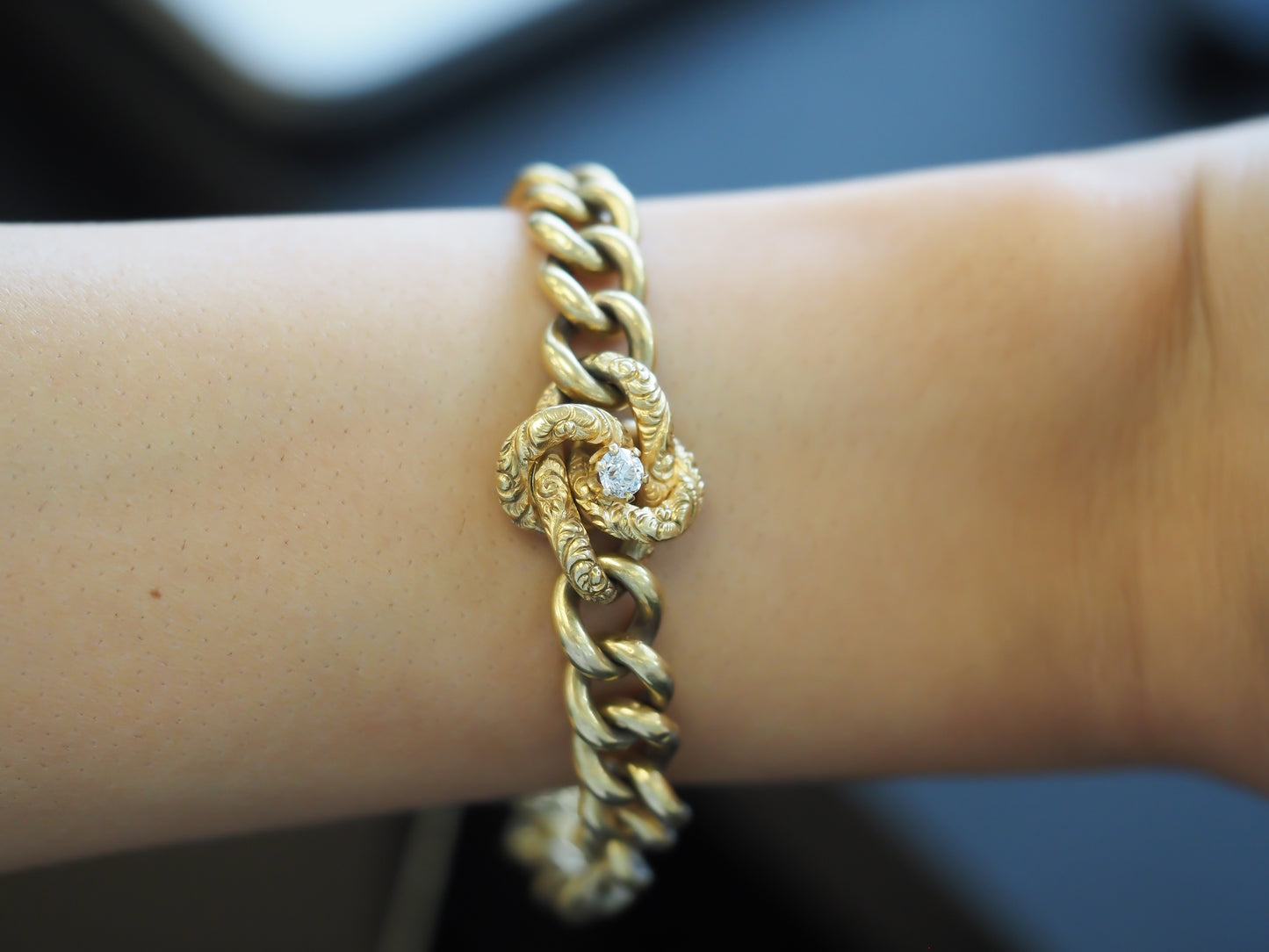 Circa 1890s Victorian Bracelet .25ct Old European Cut Diamond - VHK#328