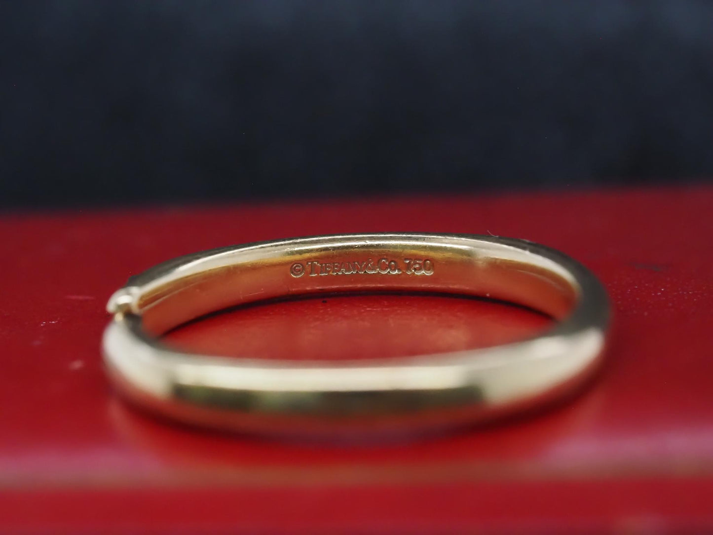 Estate Tiffany & Co. 18K Yellow Gold Hoop Earrings - VHK#186a