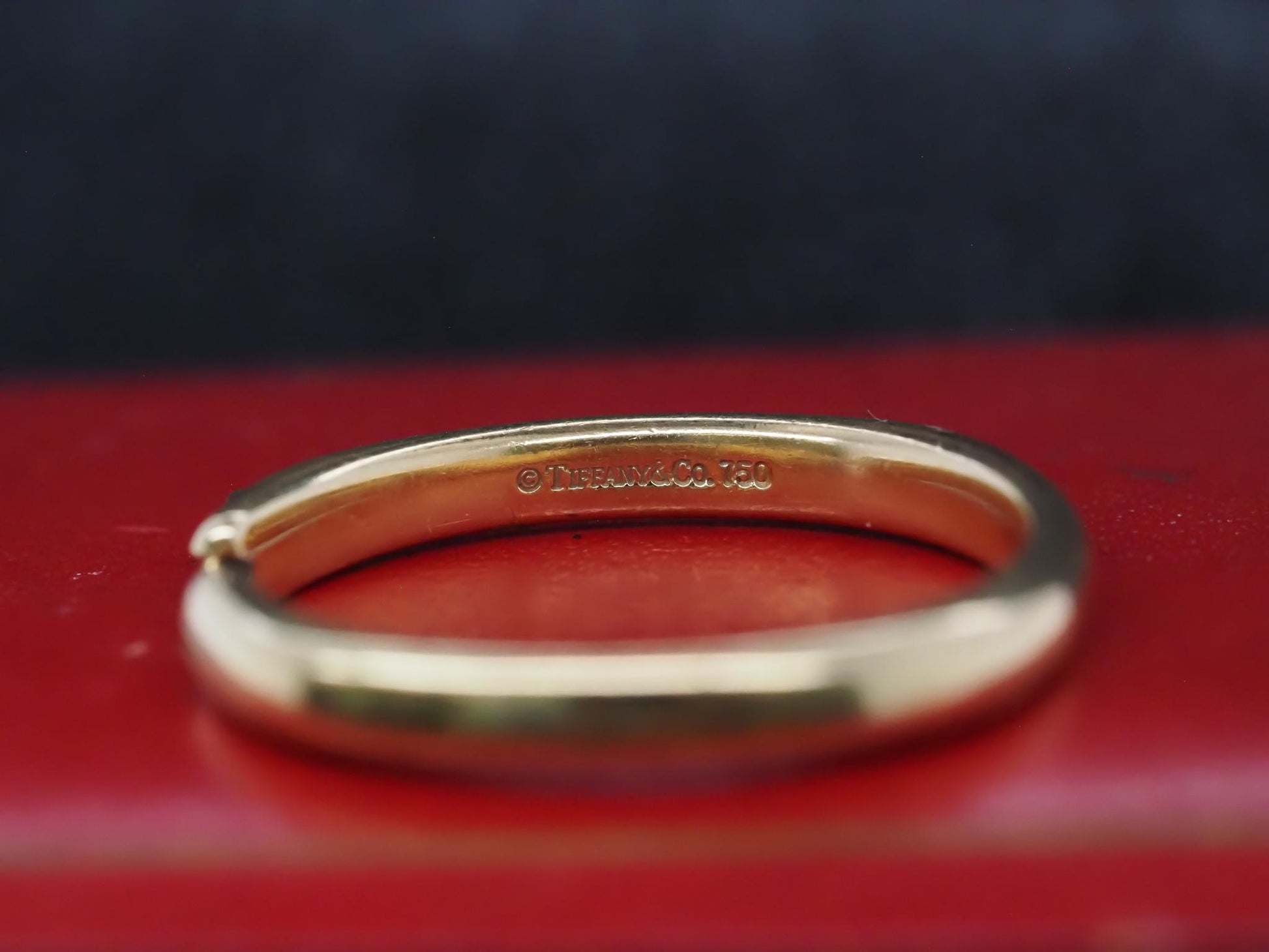 Estate Tiffany & Co. 18K Yellow Gold Hoop Earrings - VHK#186a