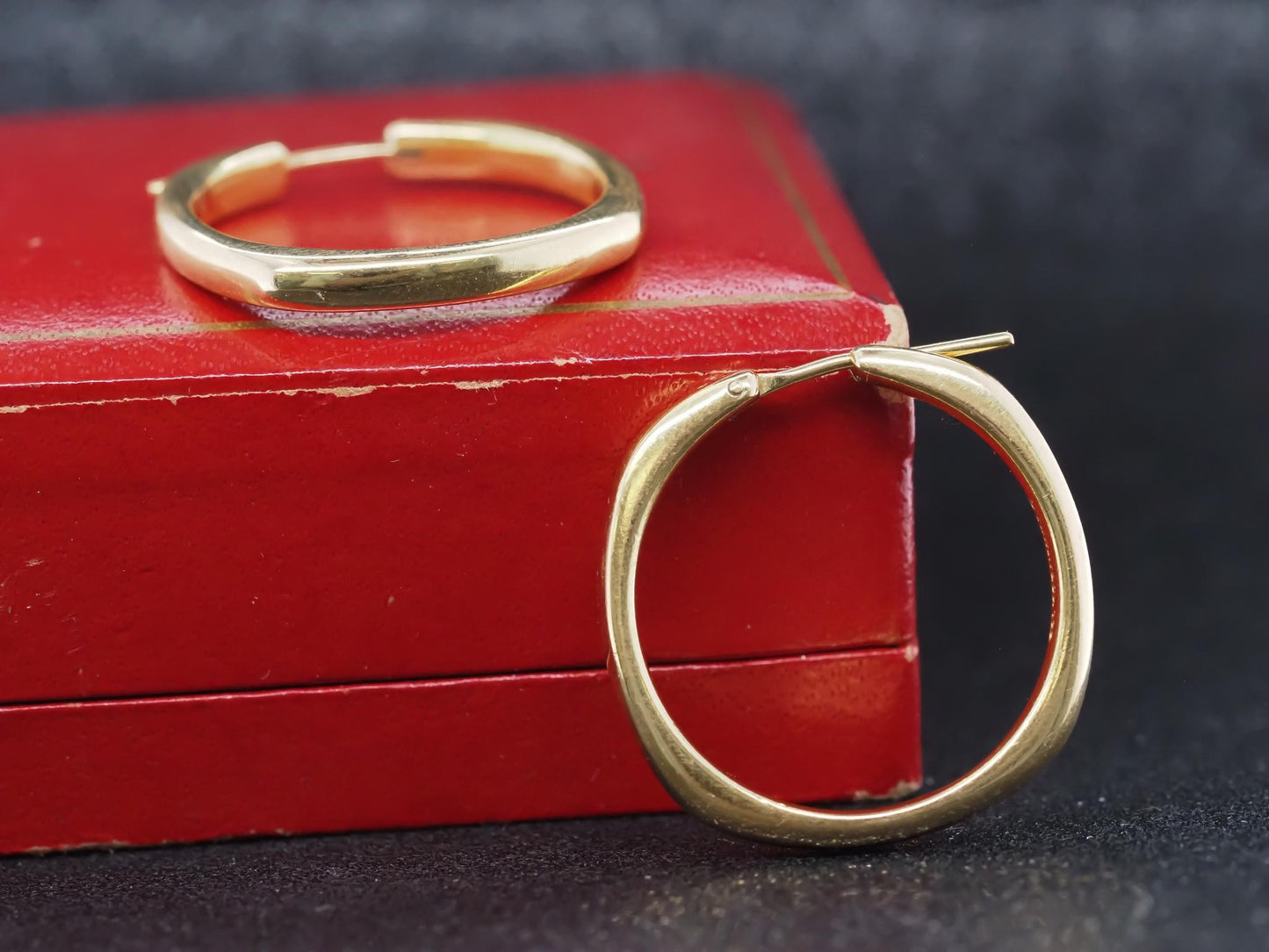 Estate Tiffany & Co. 18K Yellow Gold Hoop Earrings - VHK#186a