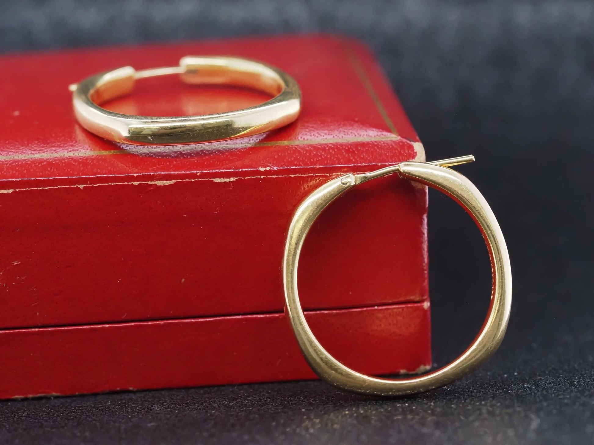 Estate Tiffany & Co. 18K Yellow Gold Hoop Earrings - VHK#186a