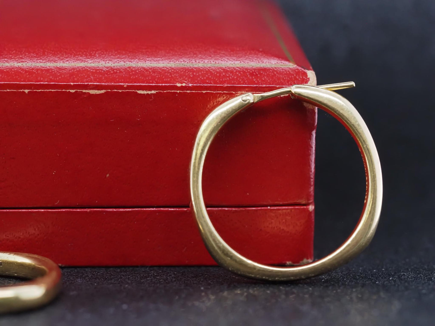 Estate Tiffany & Co. 18K Yellow Gold Hoop Earrings - VHK#186a